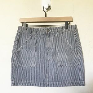 Madewell denim striped mini skirt